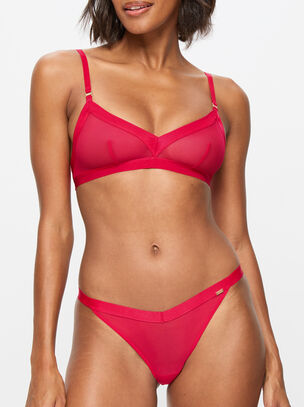 Zadie Non Pad Crop Bralette - Red