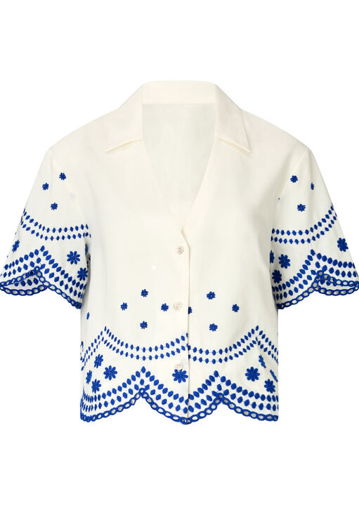 Knickerbox Broderie Floral Embroidered Shirt image number 4.0