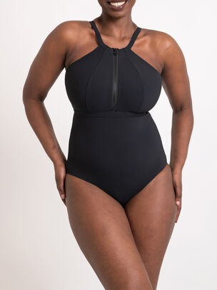Ziptide Non-Wired Swimsuit - Black