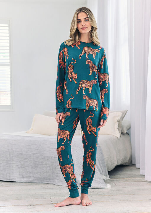 Tiger Print Long Sleeve Set image number 0.0