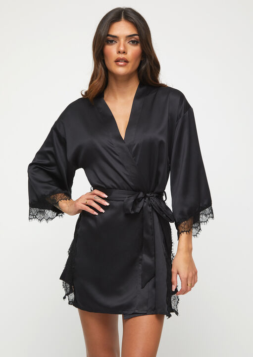 Ann Summers Black Cherryann Robe, L