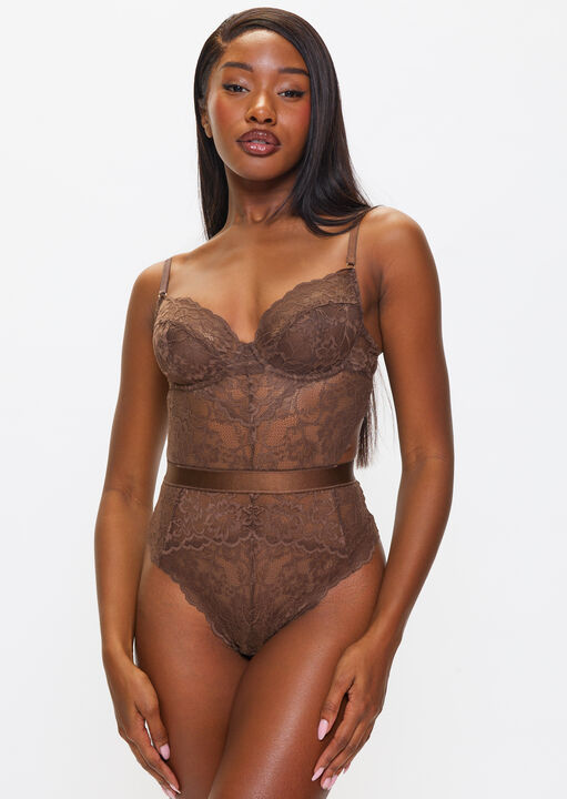 Ann Summers Nude 04 Hold Me Tight Lace Lingerie Body, M