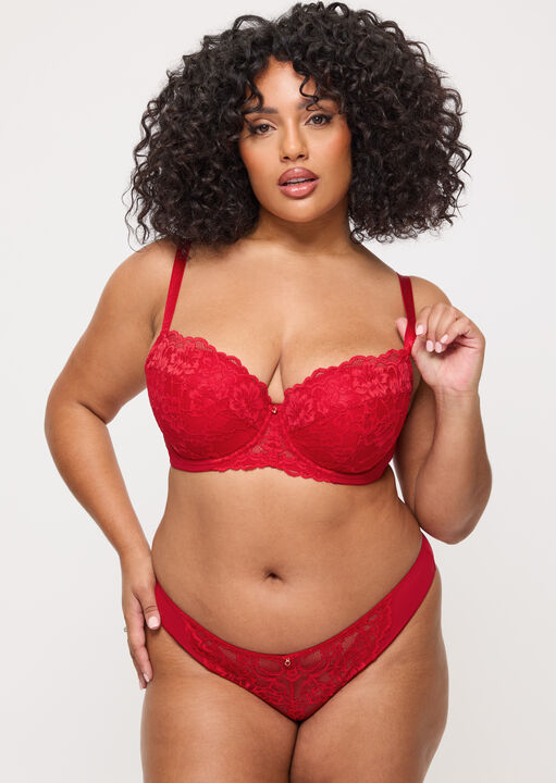 Ann Summers Red Sexy Lace Padded Balcony Bra - Image 2