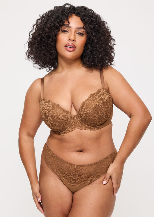 Ann Summers Nude 03 Sexy Lace Padded Plunge Bra, 34Ff