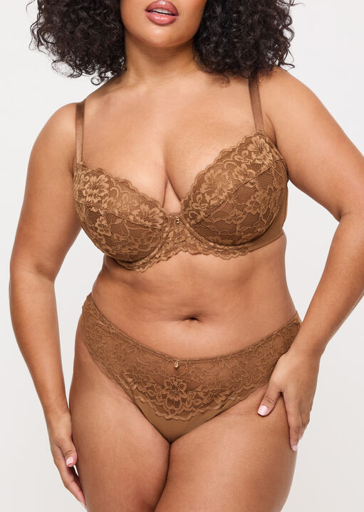 Ann Summers Nude 03 Sexy Lace Padded Plunge Bra, 38C