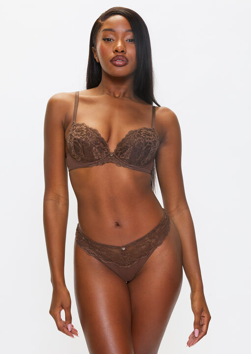 Ann Summers Nude 04 Sexy Lace Padded Plunge Bra, 36B