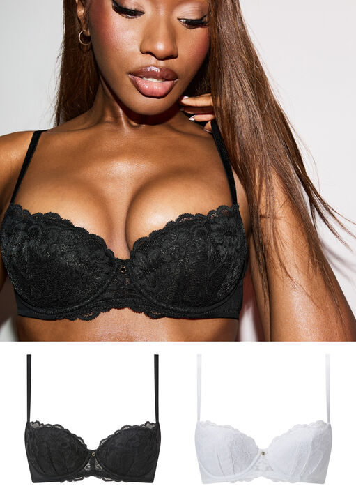 Ann Summers Assorted Sexy Lace Padded Balcony Bra - Pack Of 2, 32E - Image 2