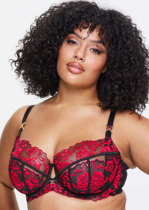 Ann Summers Black/Red Endless Attraction Fuller Bust Non Padded Balcony Bra - Image 3