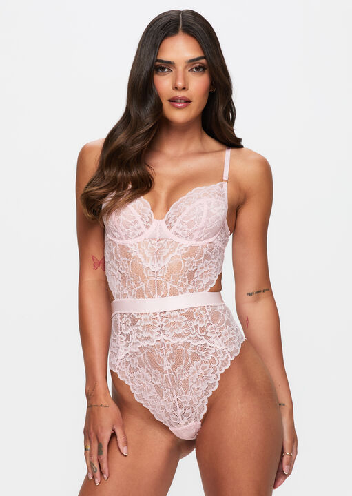 Ann Summers Pale Pink Hold Me Tight Lace Lingerie Body, S