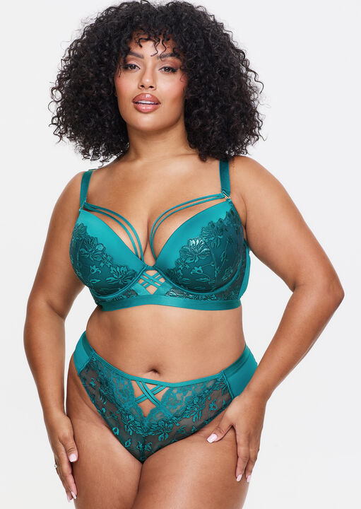 Ann Summers Teal Mirage Fuller Bust Padded Plunge Bra, 32F