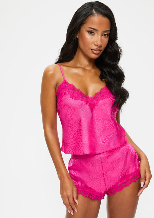 Ann Summers Bright Pink Signature Satin Cami Set, Xl