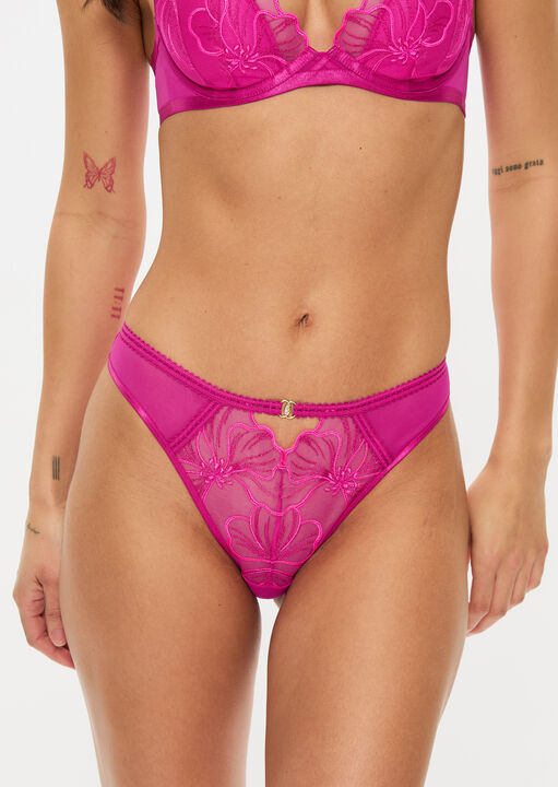 Ann Summers Mid Pink Floral Fling Brazilian, 18