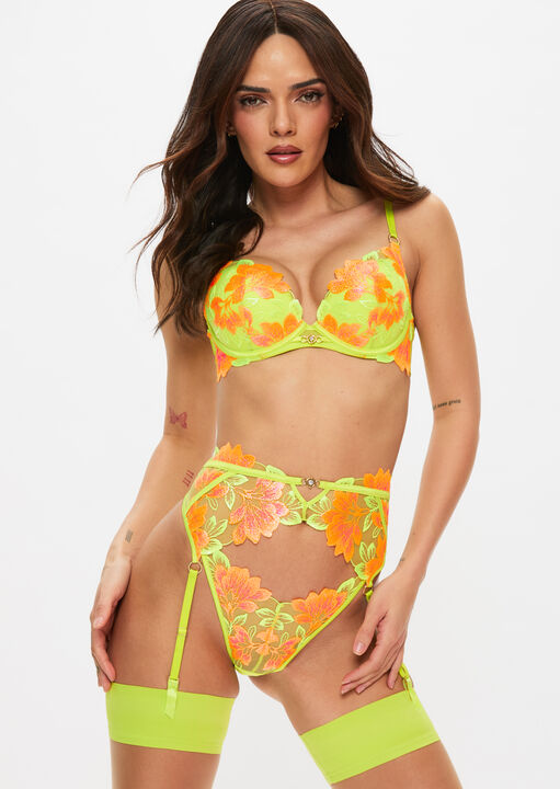 Ann Summers Lime Paradise Glow Padded Plunge Bra, 32D