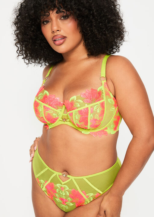 Ann Summers Lime Paradise Glow Non Padded Fuller Bust Balcony Bra, 40Gg