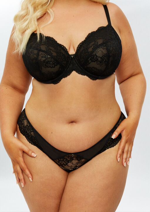 Ann Summers Black Sexy Lace Fuller Bust Non Padded Plunge Bra, 42Gg