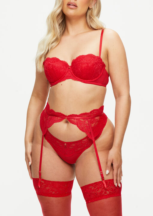 Ann Summers Red Sexy Lace Padded Balcony Bra, 34Ff