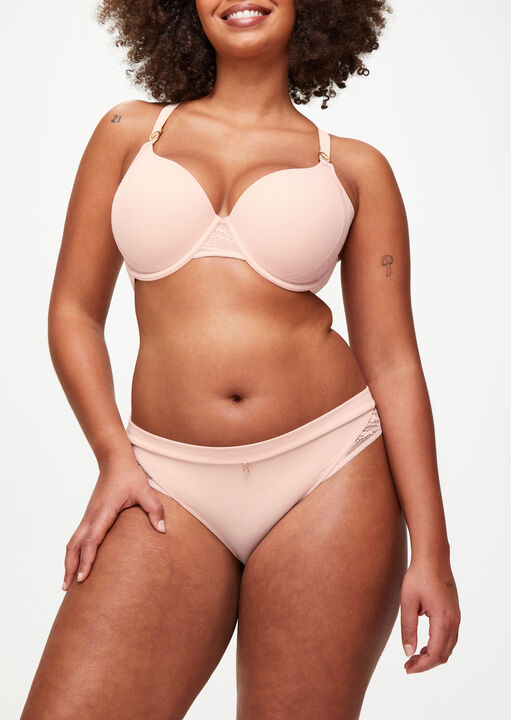 Knickerbox Pale Pink Charlotte Lace Underwired Padded Plunge Bra, 36Dd