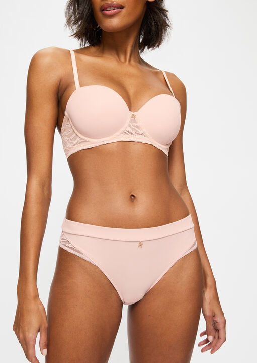 Knickerbox Light Pink Charlotte Lace Padded Strapless Bra, 32B
