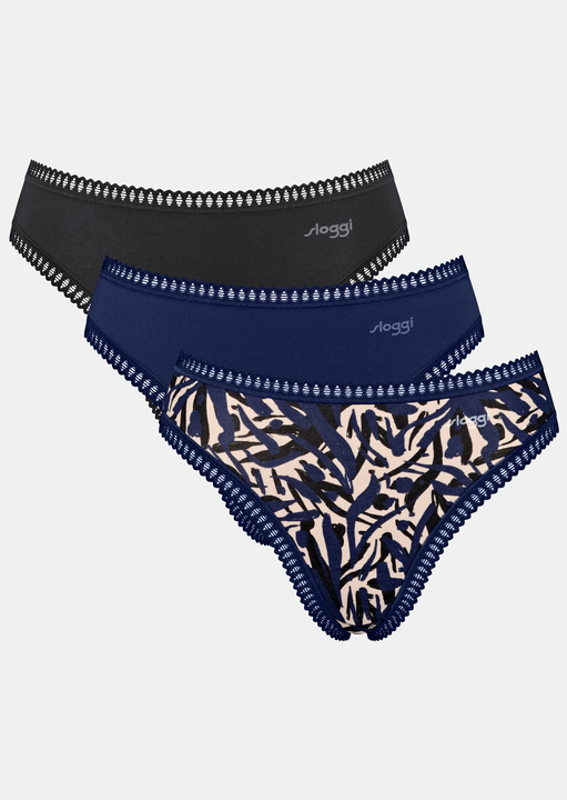 Sloggi Womens GO Crush High Leg Briefs (3 Pack) - Blue Polyamide - Size X-Small - Image 4