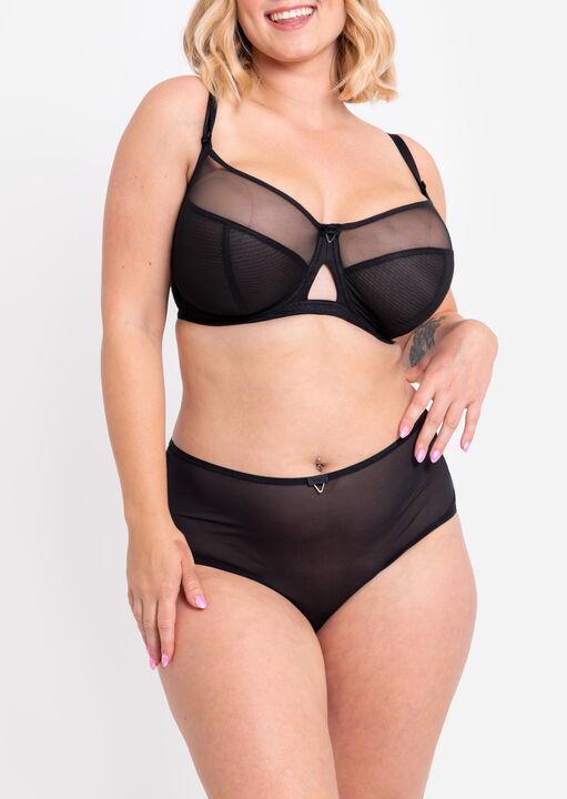 Curvy Kate Black Victory Balcony Bra, 34Ff