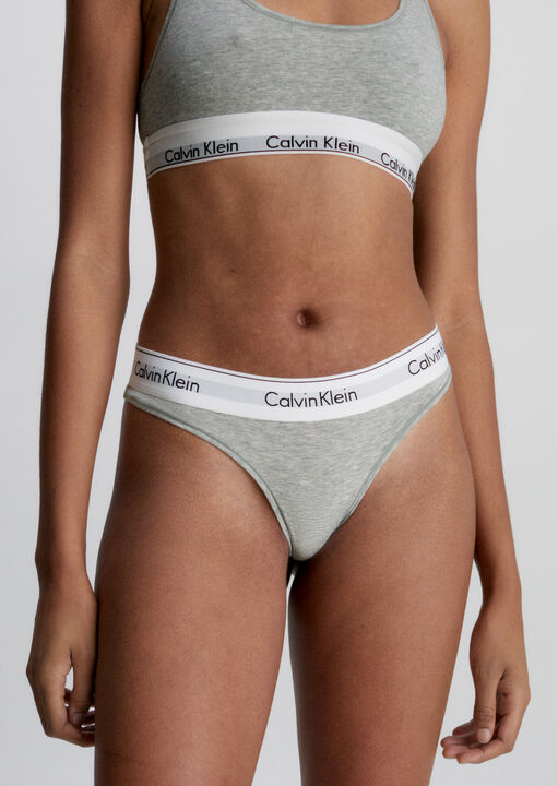 Calvin Klein Grey Modern Cotton Thong, Xl
