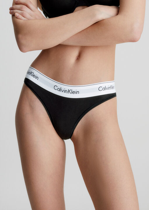 Calvin Klein Black Modern Cotton Thong, Xl