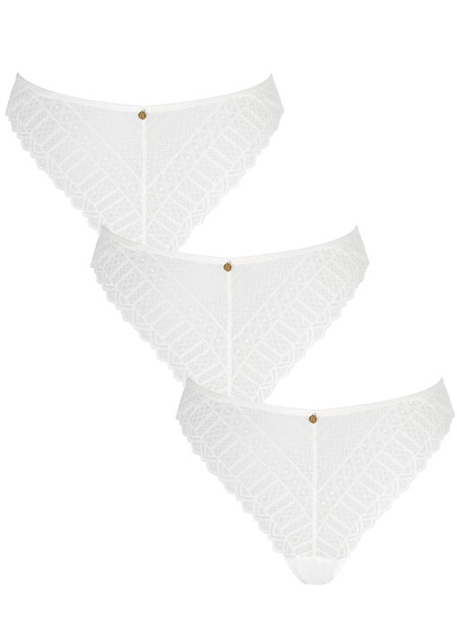 Knickerbox White Lace High Leg Brief Knickers - Pack Of 3, 8
