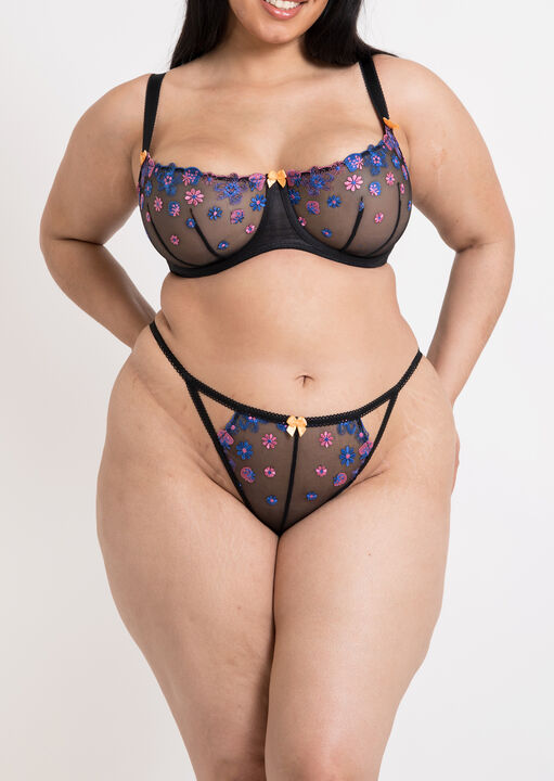 Curvy Kate Black Strawberry Crush Balcony Bra, 38F