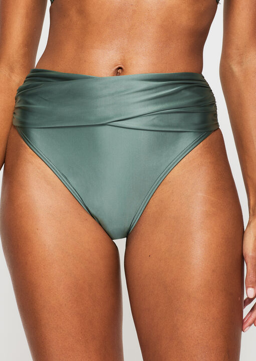 Knickerbox Dark Green Swim Collections High Waisted Bikini Bottoms, 18