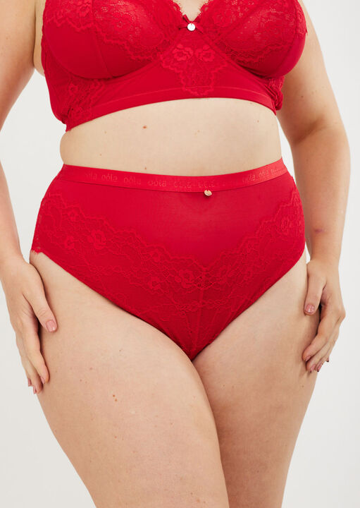Oola Red Lace Logo Hw Brief, 14-16