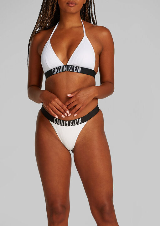 Calvin Klein White Intense Power Rib Triangle Top, Large