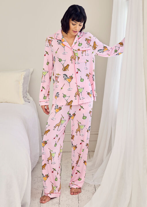 Chelsea Peers Women's Pink Classic Long Button Up Set Size 22 - Image 2