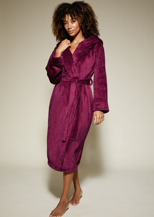 Knickerbox Burgundy Rosa Cosy Robe, 14
