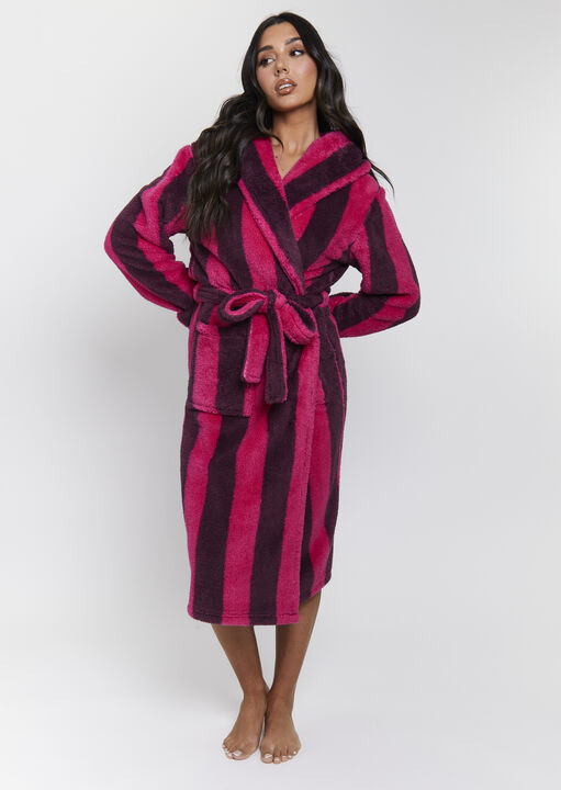 Loungeable Purple Chunky Sherpa Robe, Xl